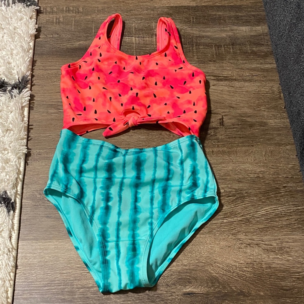 Watermelon Print Two-Piece Swimsuit